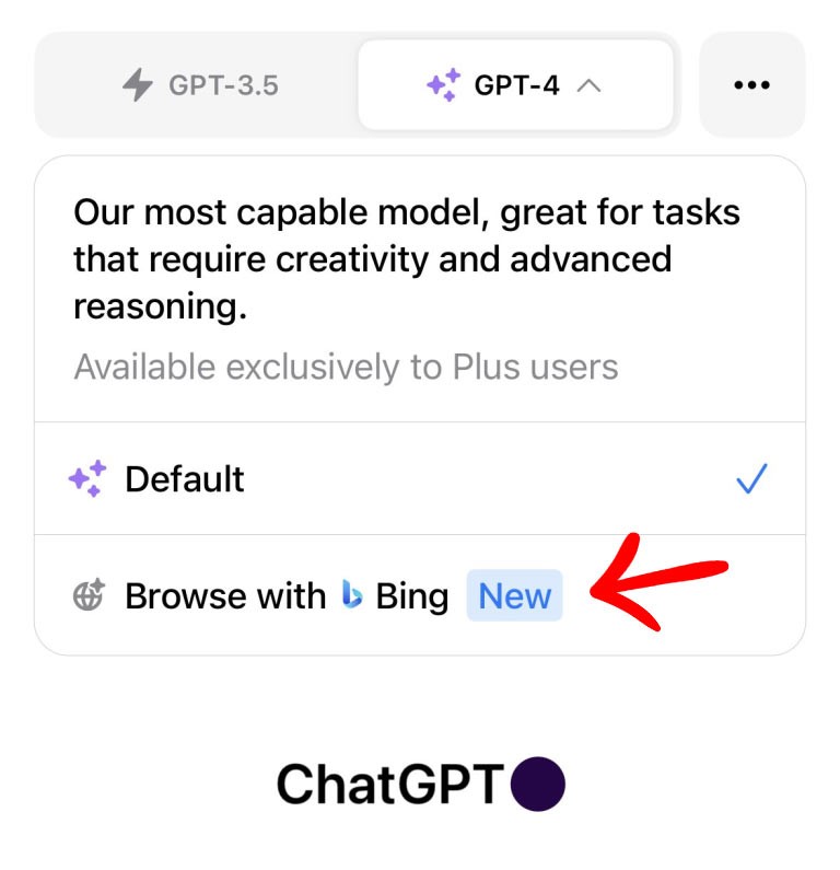 Bing browsing in ChatGPT