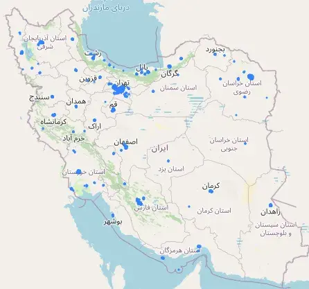 مناطق تحت پوشش 5g ایرانسل سایر شهرها