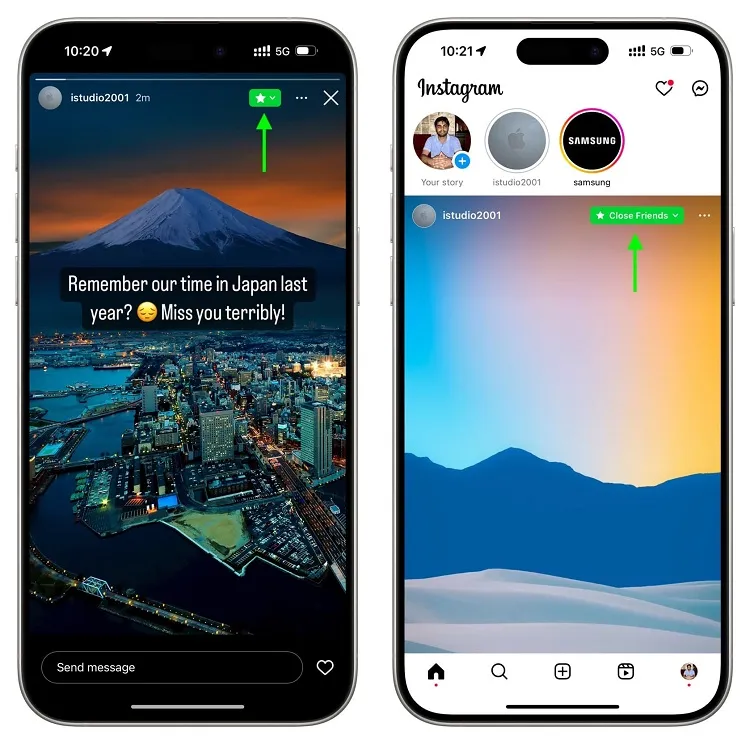 چگونه استوری اینستاگرام را برای یک نفر ارسال کنیم؟