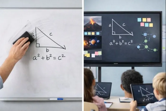 تخته وایت برد معمولی و تخته وایت برد هوشمند در تدریس