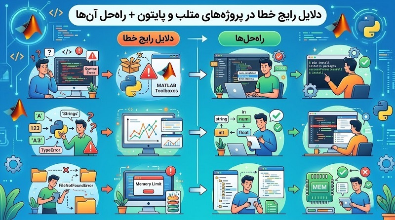دلایل رایج خطا در پروژه‌های متلب و پایتون